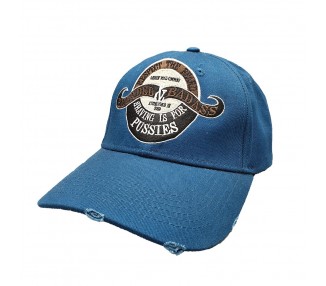 Bearded & Badass Strapback Hat Blue