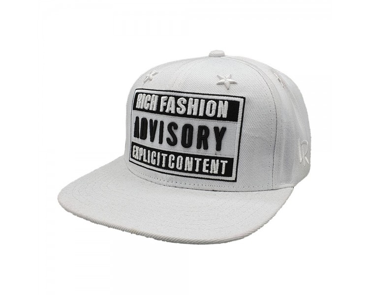 Lauren Rose Rich Fashion Advisory Snapback Hat - White Lauren Rose Rich Fashion Advisory Snapback Hat - White
