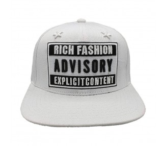 Lauren Rose Rich Fashion Advisory Snapback Hat - White