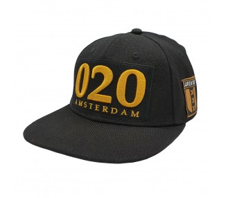 Amsterdam 020 Snapback Hat - Black/Gold