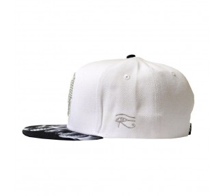 Pharaoh Black Smoke Snapback Hat - White