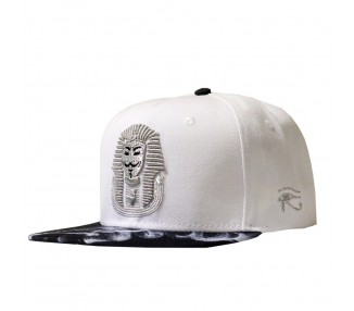 Pharaoh Black Smoke Snapback Hat - White