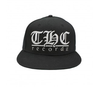 THC Recordz WHITE on BLACK Snapback Hat