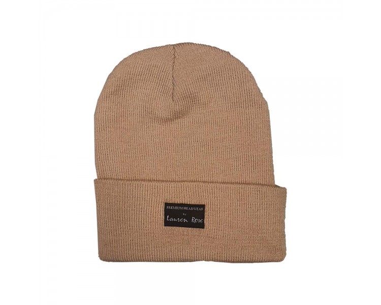 Lauren Rose Cuffed Beanie - Khaki