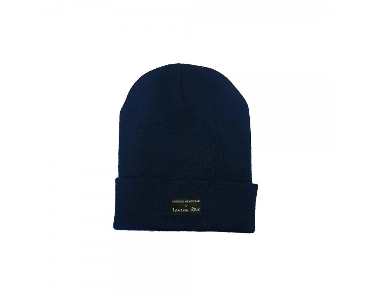 Lauren Rose Cuffed Beanie - Navy
