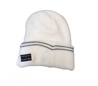 Lauren Rose Beanie with Visor - White Grey