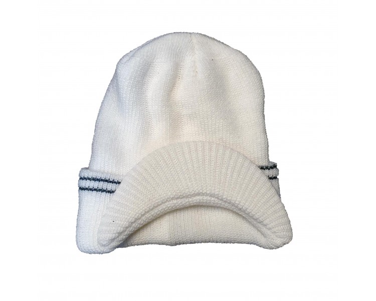 Lauren Rose Beanie with Visor - White Grey