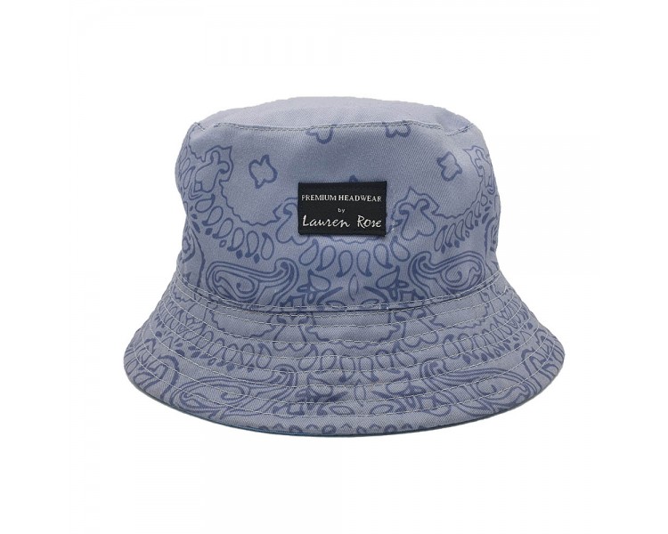 Reversible Light Blue Bucket met Paisley Print Reversible Light Blue Bucket met Paisley Print