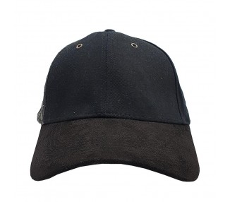 Suede Fashion Hat with Black Leather Look Panel