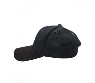 Suede Fashion Hat with Black Leather Look Panel