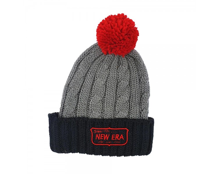 New Era Beanie Grey-Red