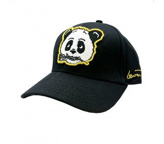 Panda Rose Black Gold Strapback Hat