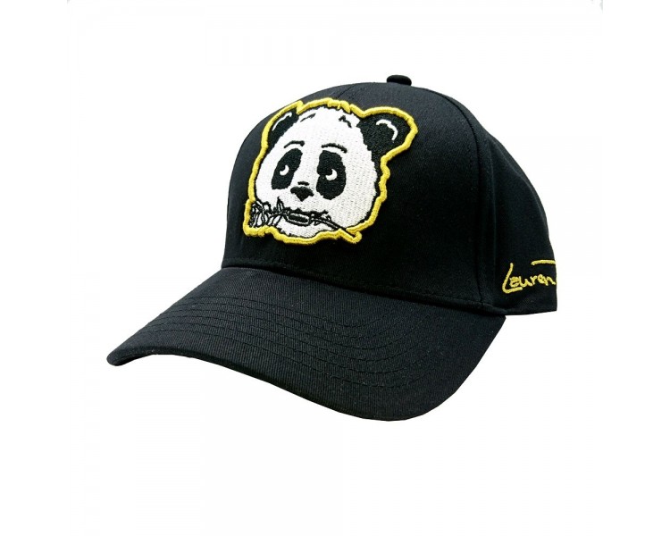 Panda Rose Black Gold Strapback Hat