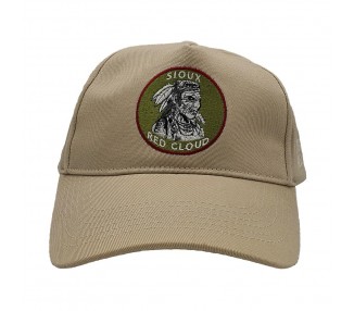 Indian First Nations Washed Khaki A-Frame Hat