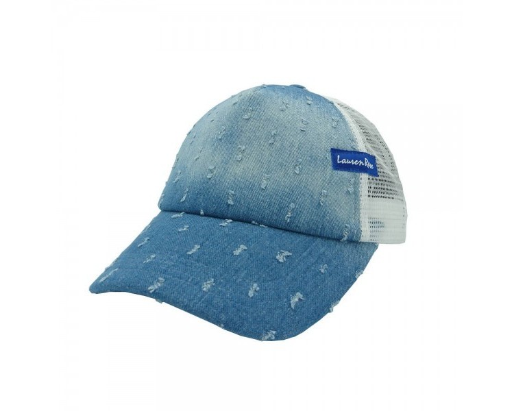 Denim Damaged Washed Trucker Hat