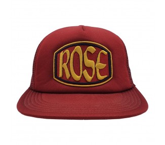 Rose Burgundy Gold Patch Trucker Hat