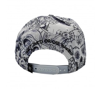 Inked & Badass Allover White Rose Snapback